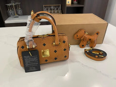 Genuine Leather Boston Aren Mini Pillow Tote Bag for Women