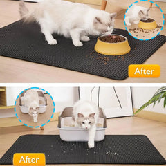 Pet Cat Litter Mat Waterproof Double Layer Cat Litter Trapping Pet Litter Box Mat Clean Pad Products For Pet Shop, Pet Accessories