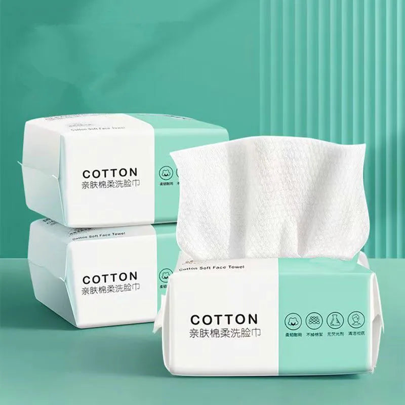 100PCS Disposable Face Towels – Soft Pearl Cotton Makeup Remover
