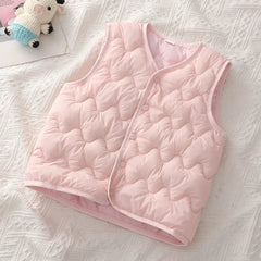 Kids Warm Vest Winter Girls Boys Thicken Waistcoat Outerwear Children Teens Cotton Solid Color Jackets Vest for 1-6Years