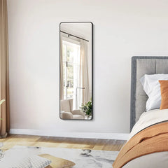 Arched metal length floor mirror bedroom living room Dressing Cream Girls Mirror  Modern Simple Full Body Frame Mirror