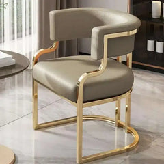 Luxury golden Dining Chairs wrought Iron Backrest Armchair Kitchen Modern Kitchen & Dining Furniture
 Home Bedroom Salon Makeup Chair