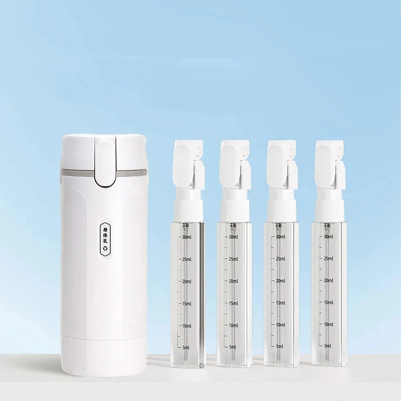 4-in-1 Shampoo Bottle Portable Cosmetics Lotion Bottle Storage Bottle Travel Separate Bottle Shampoo Bath Gel Separate Bottle