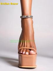 Rhinestone Platform Sandals – Women’s wear Party Shoes