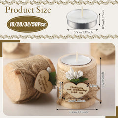 10-50Pcs Wedding Candles Favors for Guests Gift Wood Tealight Candle Holder Bulk Bridal Shower Tealight Holder Thank You Gifts Home Decor
