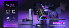 FIFINE USB/XLR Dynamic Microphone with RGB Control/Headphone jack/Mute,MIC for PC Gaming Recording Streaming AmpliGame-AM8