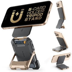 SUPCASE Magnetic Tripod Phone Stand Credit Card Holder for iPhone 16/15/14/13/12 Adjustable Phone Stand Compatible with MagSafe