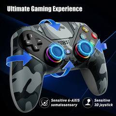 Controller For Playstation 5 PS5/PS5 Pro/Slim/PC,RGB Wireless Gamepad W/Hall Effect Trigger Marco/Turbo Anti-Drift Game Joystick