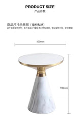 Nordic Light Luxury Round Coffee Table Modern Exquisite Home Creative Corner Table Living Room Furniture Sofa Side Rock Plate Round Tables