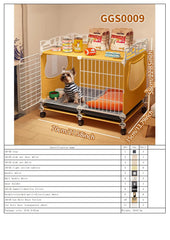 Dog Cage with Tray for Small Dogs Like Pomeranian, Teddy, Bichon, Pet Kennel for Autumn and Winter, Warm Dog Bed for Small Dogs with Separate Toilet Pet Shop