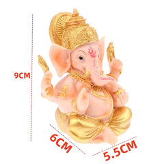 Bar Counter Cashier Desktop DIY Decoration Gold Lord Ganesha Buddha Statue Elephant God Sculptures Ganesh Figurines