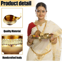 Kuber Diya For Diwali Decoration 10 Pcs Alloy Metal Oil Lamp Traditional Vilakku For Puja Pooja India