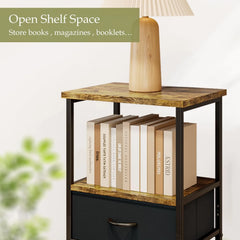 Bedside Table with 2 Fabric Drawers for Small Spaces Bedroom Furniture
