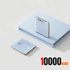 New 500000mAh Mini Power Bank Built-in 4 Cables Large Capacity Super Fast Charging External Battery for IPhone Samsung