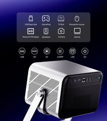 VEVSHAO V80 4K Projector Full HD1080P 2200 Anis Lumens Android 11.0 WiFi 6 Video Home Movie Theater Projectors with Base Stand