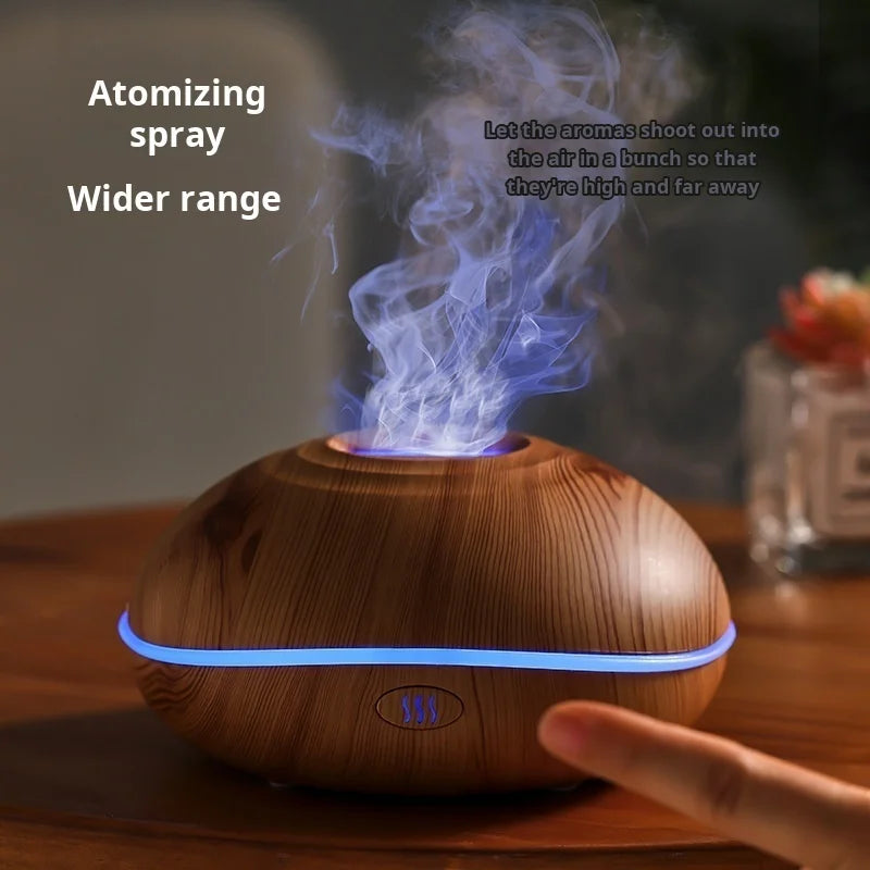 7 colores Fire Flame Wood grain aromatherapy machine humidifier Aroma Diffuser Air Ultrasonic Mist Maker Fogger Aroma Home Decor
