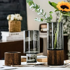 Light Luxury Simple Retro Vase Decoration Creative Primary Color Glass Water Nourishing Vase Living Room Table Decor