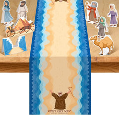 VIKAMA Passover Tablecloth Jewish holiday decoration, suitable for Passover Seder ceremonies, featuring Star of David motif