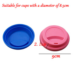 1PCS 9cm Universal Reusable Silicone Cup Lids Fresh Cover Silicone Insulation Anti-Dust Cup Cover Coffee Mug Lids Cup Sleeve