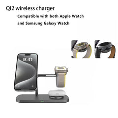 3 in 1 Wireless Charger Stand For iPhone 12/13/14/15/16/17 Fast Charging Station for Apple Watch 10 9 8 7 6 5 4 Airpods 2 3 Pro