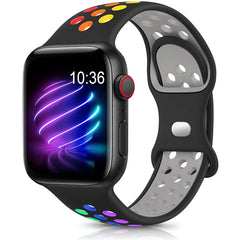 Sport Strap for Apple Watch Band 44mm 45mm 46mm 49mm/38mm 40 41mm Colored Particles Rubber Band IWatch Ultra 11 10 9 8 7 6 5 SE