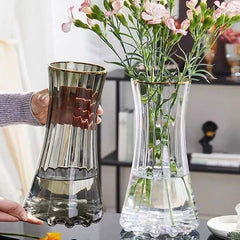 Creative Simple Original Color Glass Flower Vase Transparent Water Fre Flowers Lilies Nordic ular Living Room Home Decor