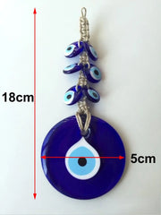 Evil Eye Glass Blue Turkish Evil Eye Pendant Wall Hanging Crystal Beads for Home Decor Living Room Wall Decoration Amulet Gift