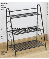 3-Tier Iron Plant Stand – Indoor Balcony Flower Pot Rack Home Decor
