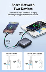 Vention 35W Mini Power Bank PD Fast Charge 10000mAh Portable PowerBank for iPhone 17 16 Pro Samsung S25 External Battery Charger