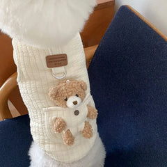 Puppy Clothes Autumn Winter Cat Fashion Desinger Vest Pet Cute Cartoon Soft Shirt Small Dog Pet Shop Pet Clothing