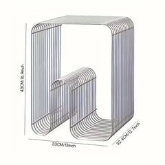 Modern Scandinavian Metal Coffee Table Living Room Furniture Sleek  Side Table Minimalist Storage for Magazines and Books