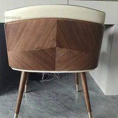 Luxury Modern Dining Chairs Wooden Backrest Armchair Minimalist Lounge Dining Chair Comfortable Dining Room Furniture