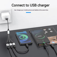 USB Hub Extensions Type C Male to 4 USB Female Cable Splitter OTG High Speed Transfer Adapter Portable Converter For PC Laptops