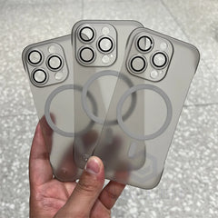 Magnetic Frameless Matte Clear Case For iPhone 16 15 14 12 13 Pro Max 16pro Ultra Thin Translucent Frosted Len Cover For Magsafe