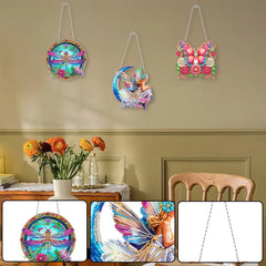 3-Piece 2D DIY Diamond Painting Pendant Set – Home & Window Decor