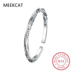 925 Sterling Silver Geometry Totems Open Bracelets Bangles For Women Luxury Designer Jewelry Gift Female Free Shipping