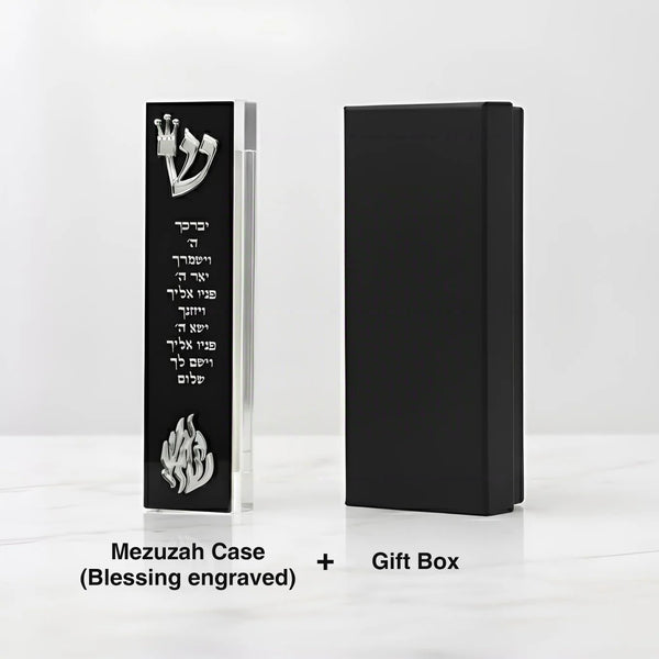 Personalized  Acrylic 3D Cut Jewish Mezuzah with Home Blessing&Name Custom Mezuzah Case Judaica Gift New Home Jewish Gift