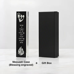 Personalized  Acrylic 3D Cut Jewish Mezuzah with Home Blessing&Name Custom Mezuzah Case Judaica Gift New Home Jewish Gift