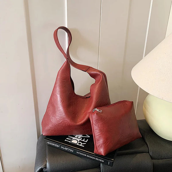 Homefish New Tote bag 100 hand bill of lading shoulder women's bag retro simple large bag Tote bag