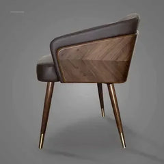Luxury Modern Dining Chairs Wooden Backrest Armchair Minimalist Lounge Dining Chair Comfortable Dining Room Furniture