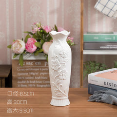 Modern Ceramic Flower Vase 48cm Large Floor Standing Golden Water-Filled European Style Living Room Decorative Flower Pot