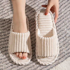 Men’s Open Toe Slippers Anti-Slip Indoor Home Shoes