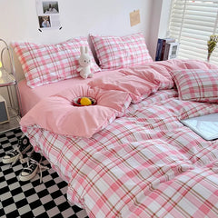 Skin-friendly Quilt Cover Plaid Style Duvet Covers Double Side Bed Cover постельное белье Home Comforter Covers(No Pillowcase)