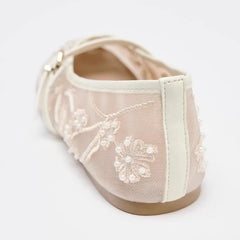 Mesh Embroidery String Bead Brand Women Ballet Flats Fashion Buckle Breathable Mary Jane Shoe Comfort Low Heel Soft Flat Shoes