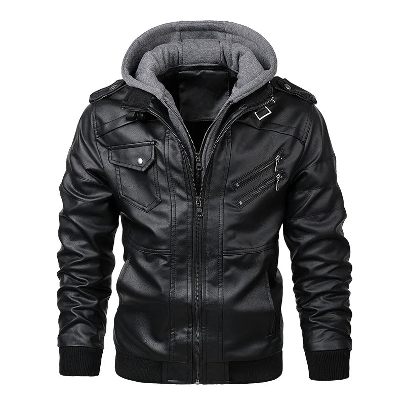 Men's Leather Jackets Autumn Casual Motorcycle PU Jacket Biker Leather Coats Brand Clothing EU Size SA722