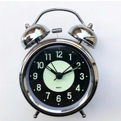 Super Loud Alarm Clock Metal Twin Bell Alarm Clock with Night Light Retro Bedside Clock Silent Table Desk Clocks for Home Bedroo