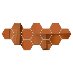 Hexagon Acrylic 3D Mirror Wall Stickers – DIY Decor Set