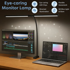 Double Single Head Led Clip Desk Lamp Dimmable Computer Table Lamps Monitor Light Architect Table Lamp for Office Reading Lights