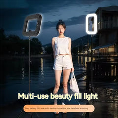 Roreta Handheld Ring LED Rechargeable Portable Mobile Phone Live Broadcast Photography Desktop Rabbit Cage Selfie Fill Light