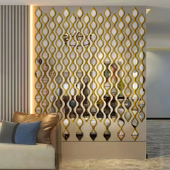 6/12pcs Gold Teardrop Wall Mirror CombinationArtisticDecorative Mirror for BathroomBedroom Living Room Hallway Accent Wall Decor
